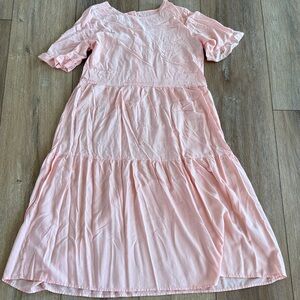 Girls' Pink Tiered Dress